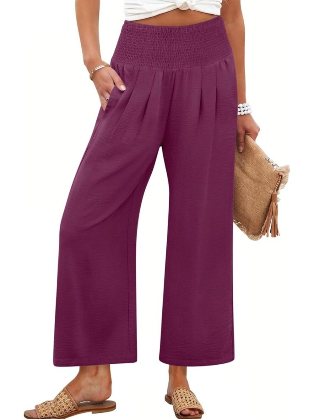 Chic Women's Wide Leg Palazzo Pants with Pockets | Trendy Summer Fashion